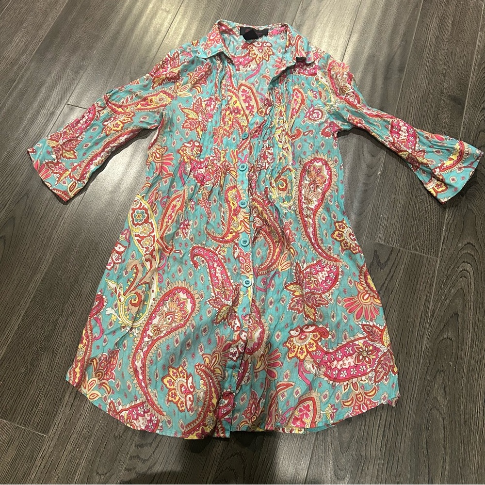 Paisley Print Button-Down Shirt for Women - Picture 2 of 7
